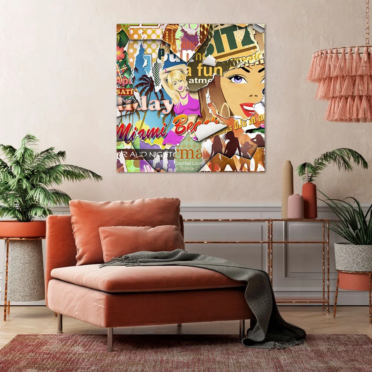 Obraz na plátně - Prázdninové retrospektiva - 70x70 cm