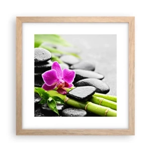 Plakát v rámu světlý dub - V klidné rovnováze - 30x30 cm