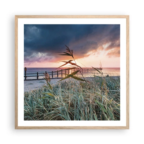 Plakát v rámu světlý dub - Neodváto větrem - 60x60 cm