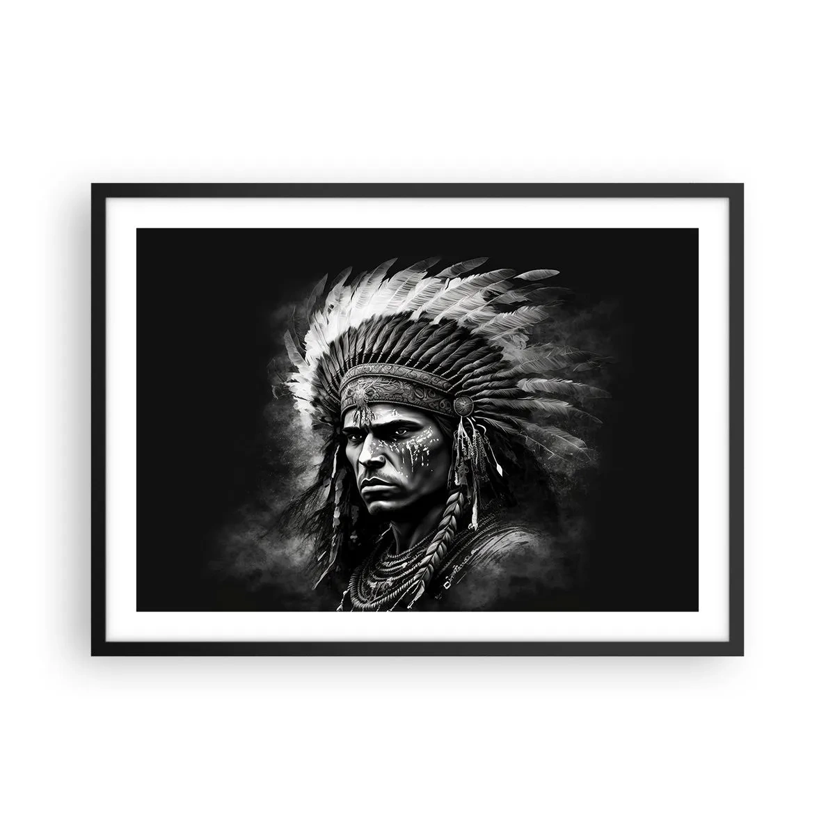 Plakát v černém rámu - Vůdce a bojovník - 70x50 cm