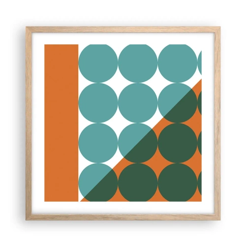 Plakát v rámu světlý dub - Nahoru a šikmo - 50x50 cm