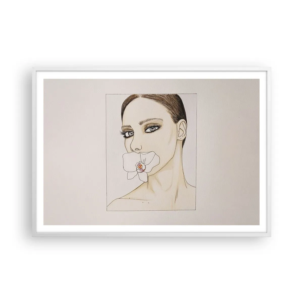 Plakát v bílém rámu - Symbol elegance a krásy - 100x70 cm