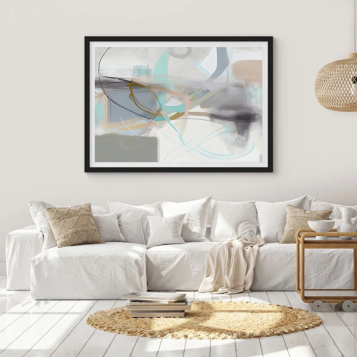 Plakát v černém rámu - Mlhavá abstrakce - 91x61 cm