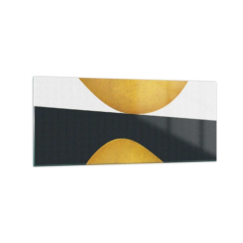 Obraz na skle - Zaprvé: zlato - 120x50 cm