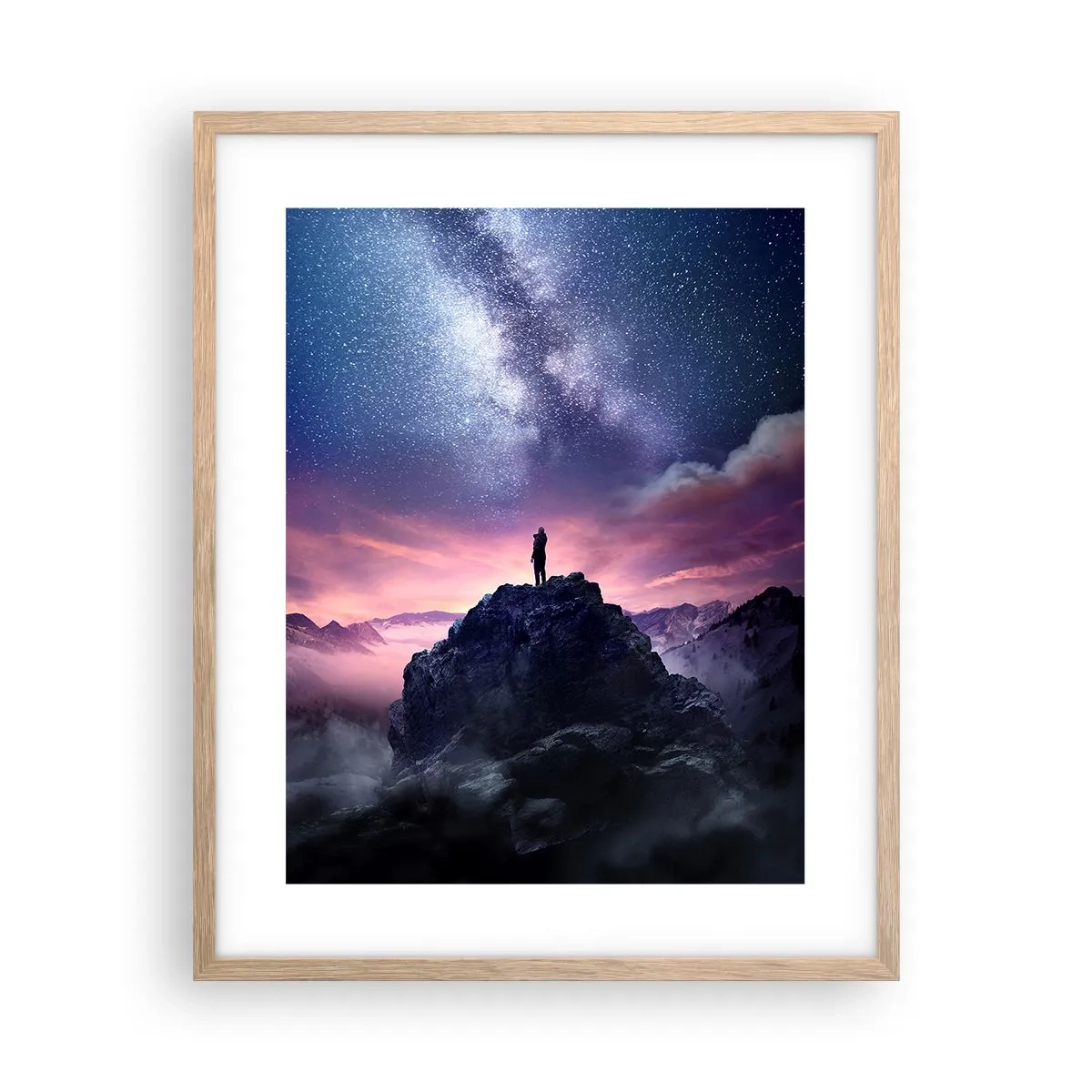 Plakát v rámu světlý dub - A pocítil život - 40x50 cm