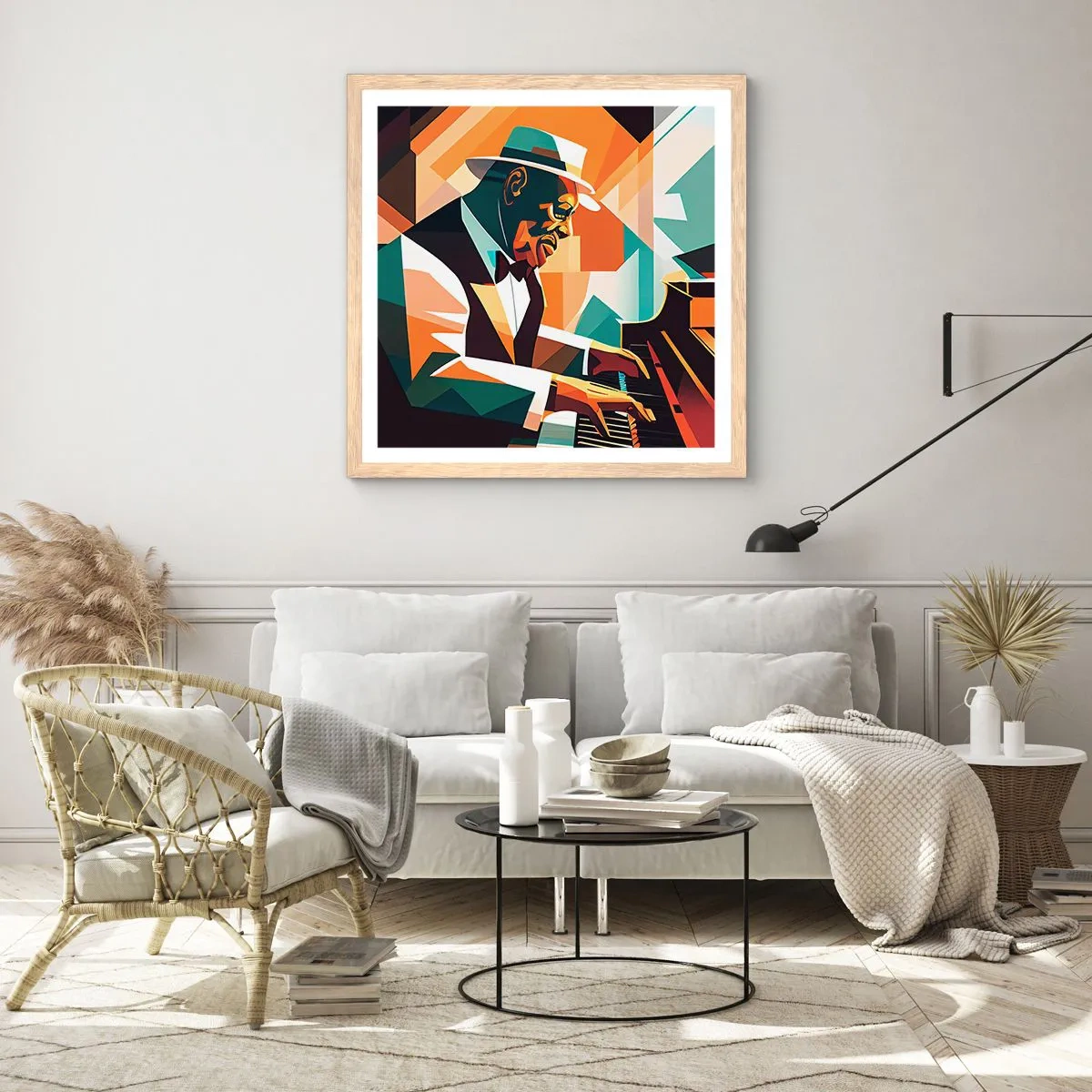 Plakát v rámu světlý dub - Celý tento jazz - 50x50 cm