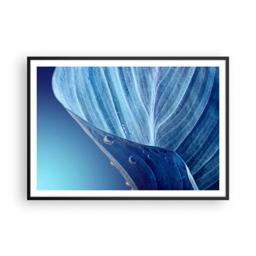 Plakát v černém rámu - Skryté kapky modři - 100x70 cm
