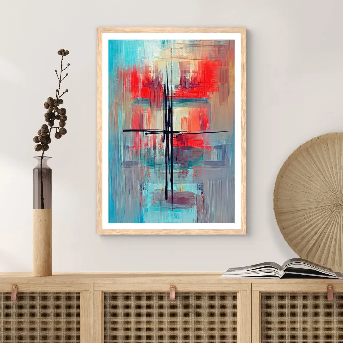 Plakát v rámu světlý dub - Krajina v neznámé dimenzi - 70x100 cm