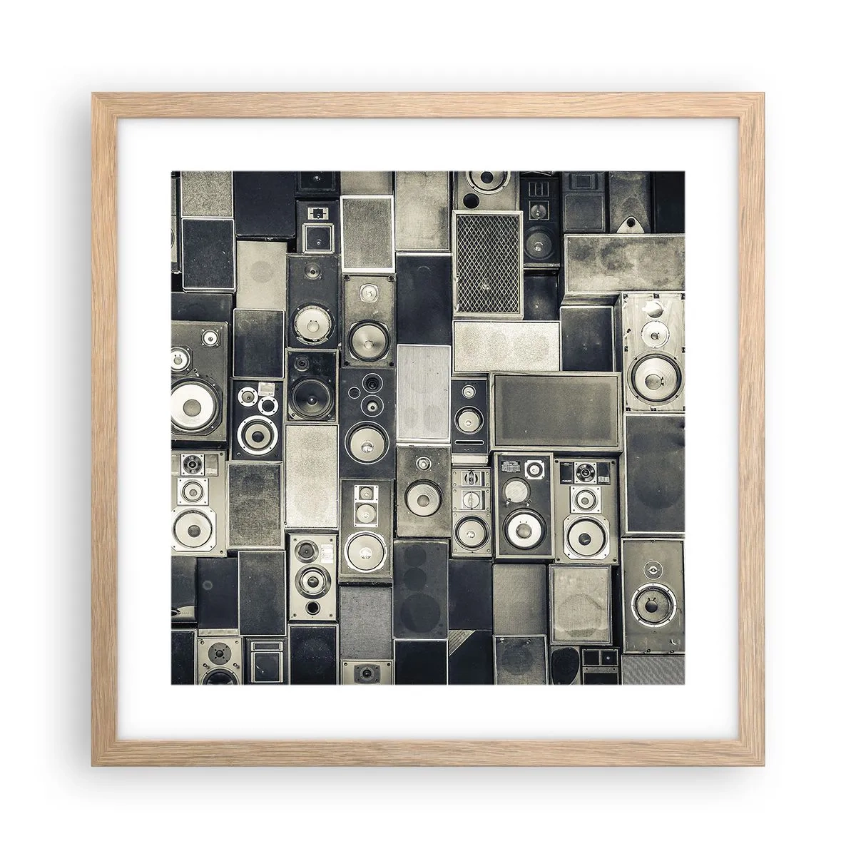 Plakát v rámu světlý dub - A vše je v pořádku - 40x40 cm