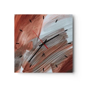 Nástěnné hodiny - Podzimní větrná abstrakce - 30x30 cm
