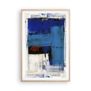 Plakát v rámu světlý dub - Tajemství modré - 61x91 cm