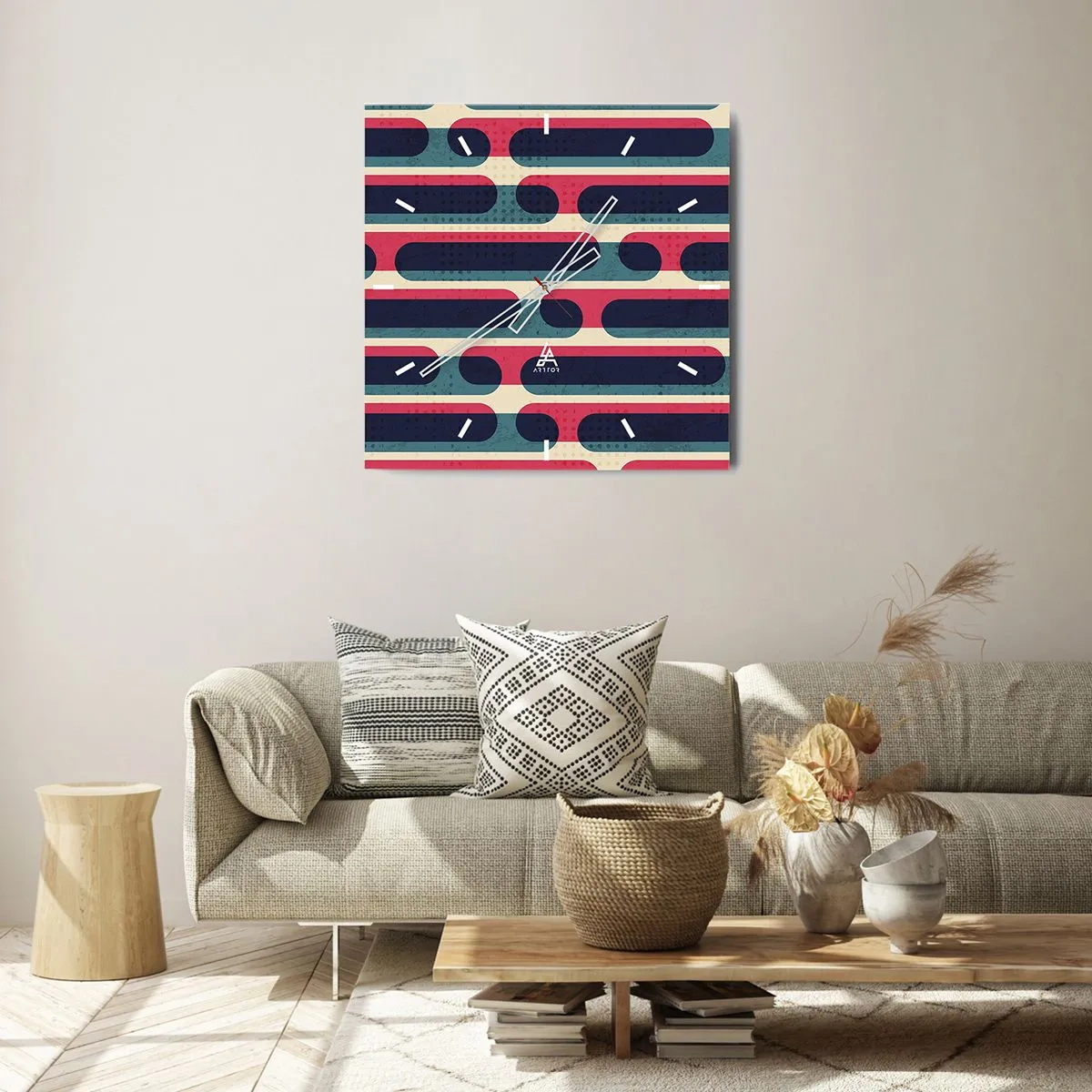 Nástěnné hodiny - Dovnitř a dopředu - 40x40 cm