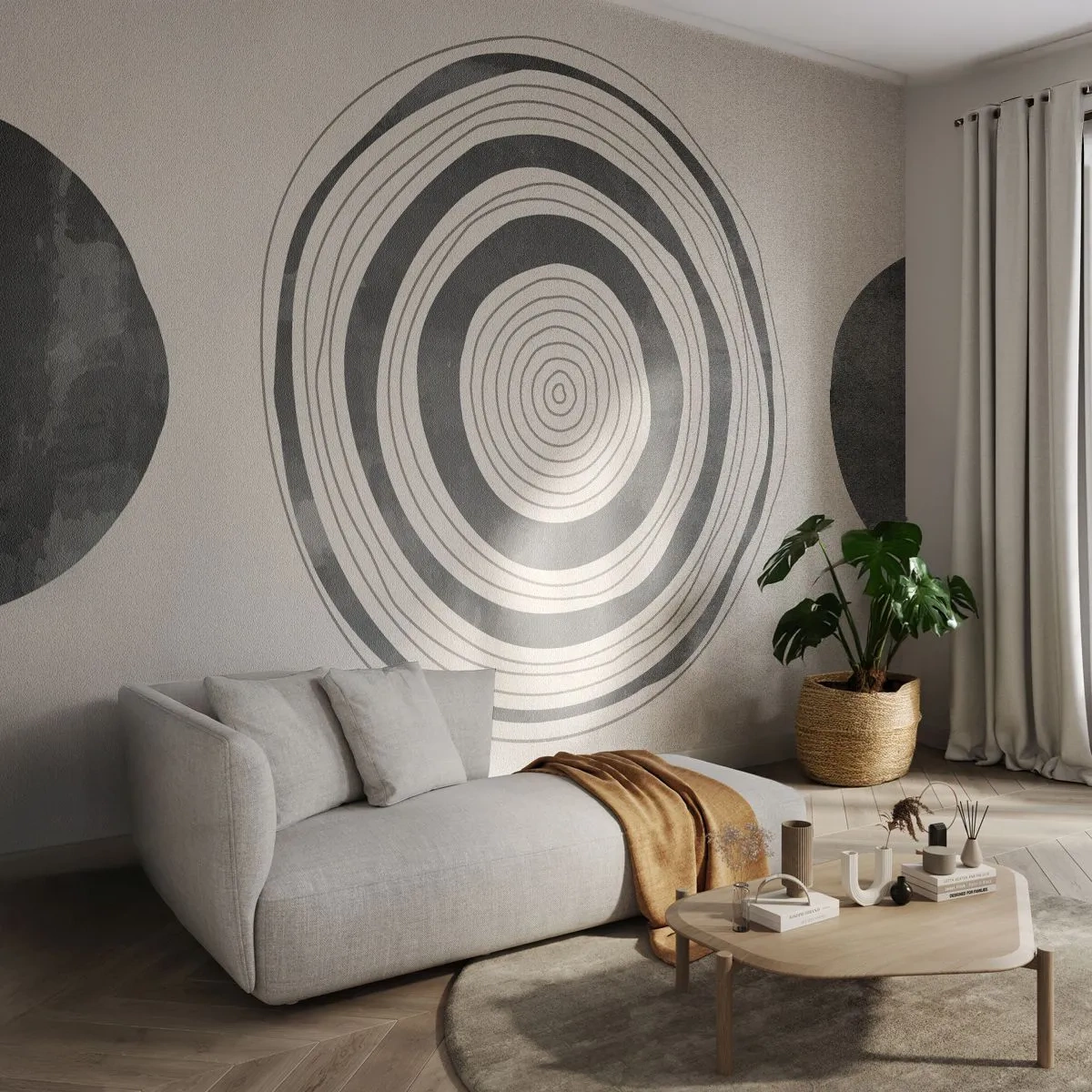 Fototapeta Premium Canvas - Důležité je to, co je uprostřed - Kola, Minimalistický, Moderní - 250x175 cm