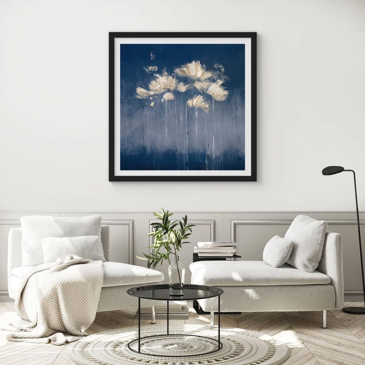 Plakát v černém rámu - Jako okvětní lístky ve větru - 60x60 cm