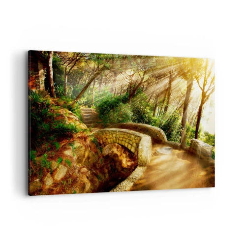 Obraz na plátně - Přímo z můstku v pohádkovém lese - 120x80 cm