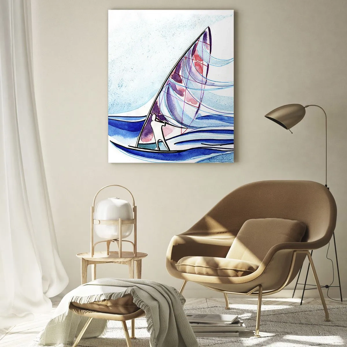 Obraz na skle - S větrem v rytmu vln - 80x120 cm