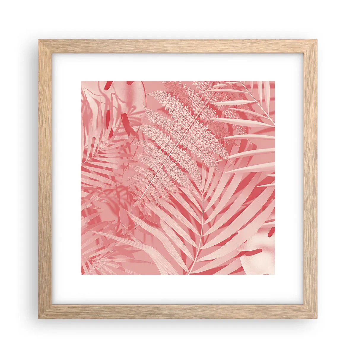Plakát v rámu světlý dub - Růžový koncept - 30x30 cm