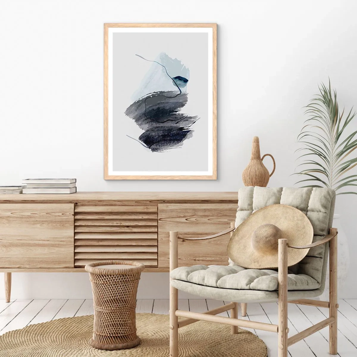 Plakát v rámu světlý dub - Intenzita a pohyb - 50x70 cm