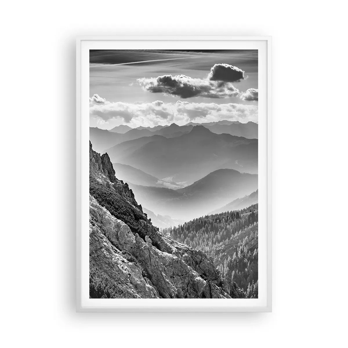 Plakát v bílém rámu - Až k obzoru - 70x100 cm