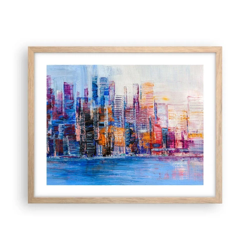 Plakát v rámu světlý dub - Radostná metropole - 50x40 cm