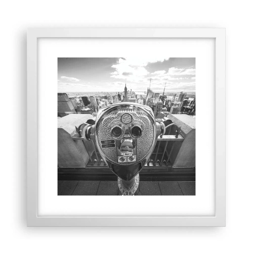 Plakát v bílém rámu - Město nad městy - 30x30 cm