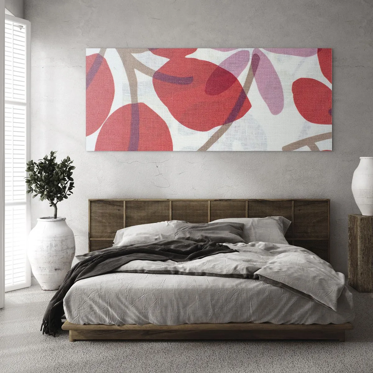 Obraz na skle - Květinová kompozice v růžové - 100x40 cm