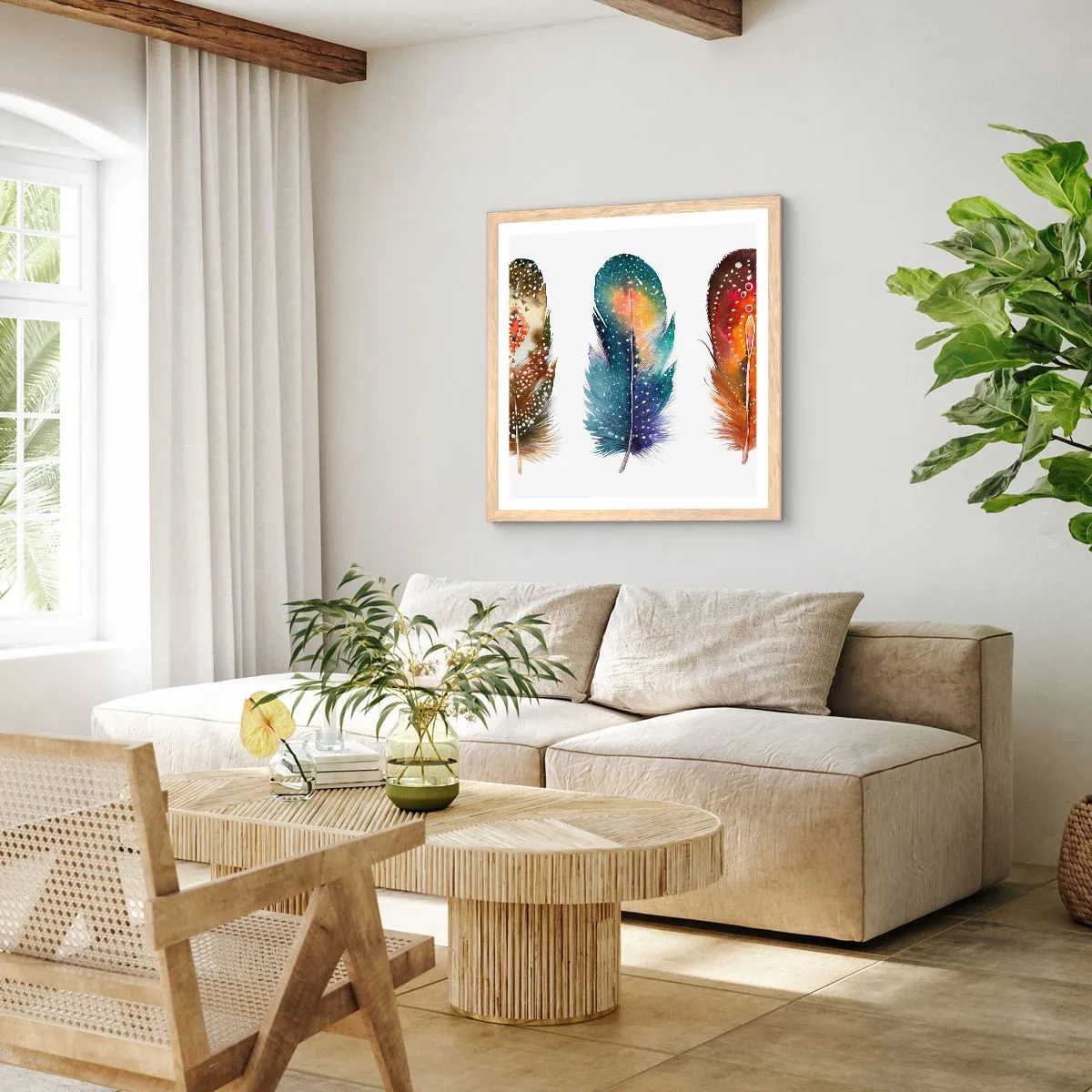 Plakát v rámu světlý dub - Rituály, obřady, tajemství - 60x60 cm