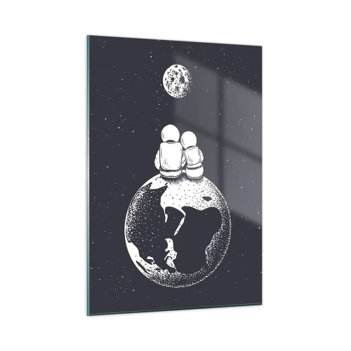 Obraz na skle - Vesmírná love story - 50x70 cm