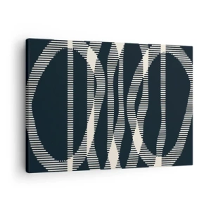 Obraz na plátně - Geometrické linie ve světlých odstínech na tmavém pozadí - 70x50cm - Pokus o prolomení temnoty - Moderní nástěnná dekorace do obývacího pokoje a ložnice ARTTOR