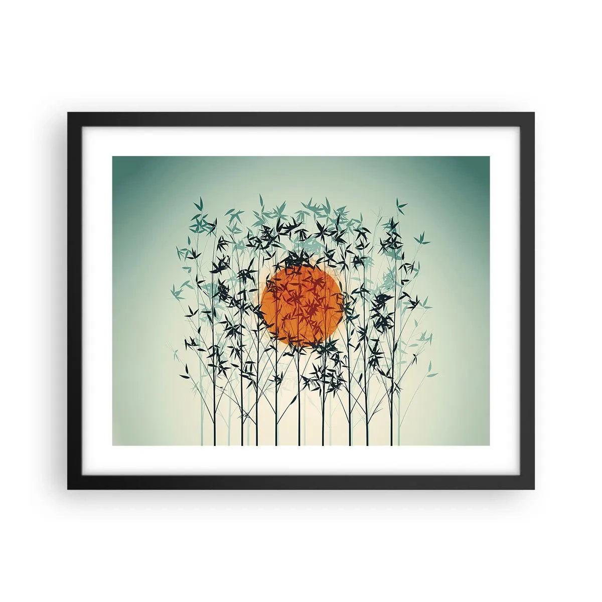 Plakát v černém rámu - Japonské slunce - 50x40 cm