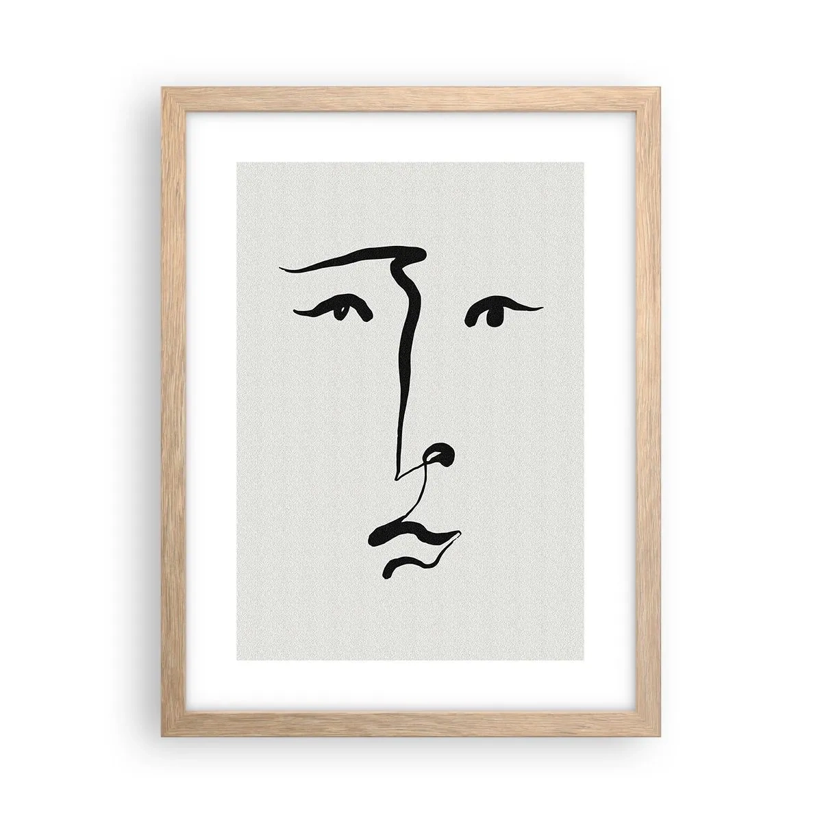 Plakát v rámu světlý dub - Jednoduchý portrét - 30x40 cm