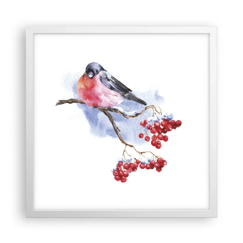 Plakát v bílém rámu - Barevná zima - 40x40 cm