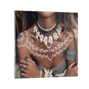 Obraz na skle - Talismany, rituály ženskosti - 50x50 cm