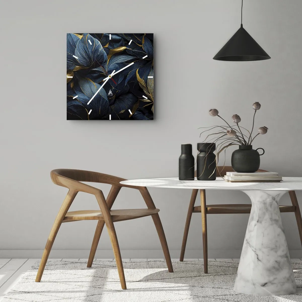 Nástěnné hodiny - Podšívané zlatem - 40x40 cm