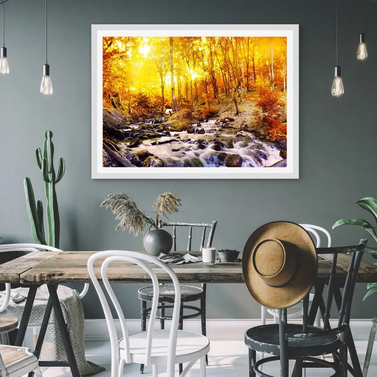 Plakát v bílém rámu - Kameny zasazené do zlata a platiny - 91x61 cm