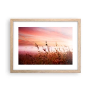 Plakát v rámu světlý dub - Draci, pampelišky a vítr - 40x30 cm
