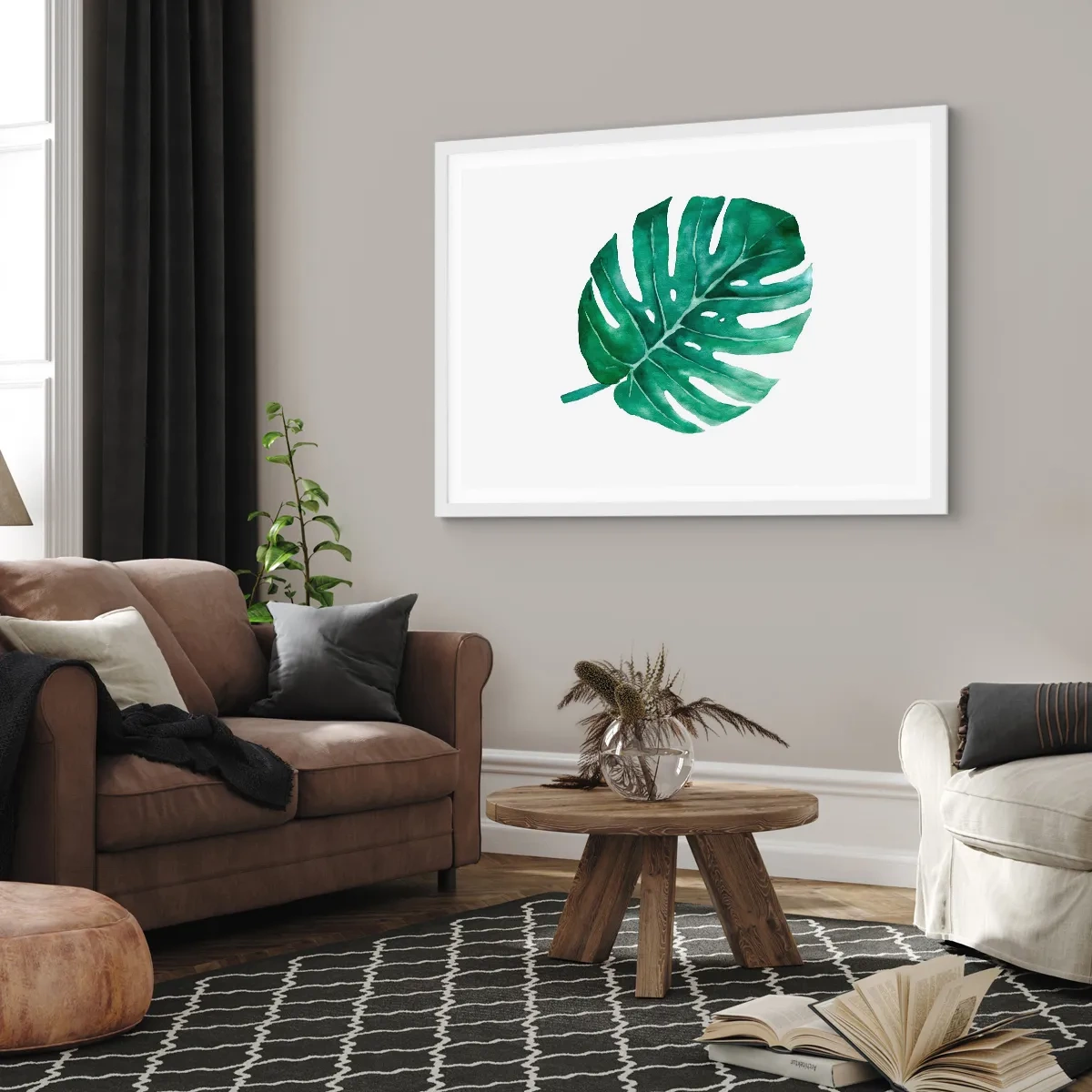 Plakát v bílém rámu - Zelený koncept - 91x61 cm