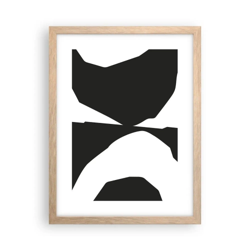 Plakát v rámu světlý dub - Positive-negative - 30x40 cm