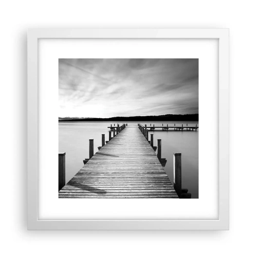 Plakát v bílém rámu - U napajedla – klidu - 30x30 cm