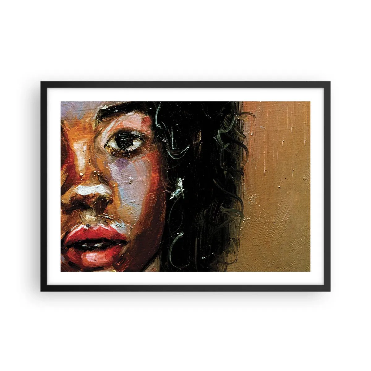 Plakát v černém rámu - Černá a jas - 70x50 cm