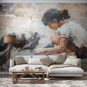 Fototapeta Premium Canvas - Maličcí a nejmilejší - Dívka, Squab, Pro děti - 400x280 cm