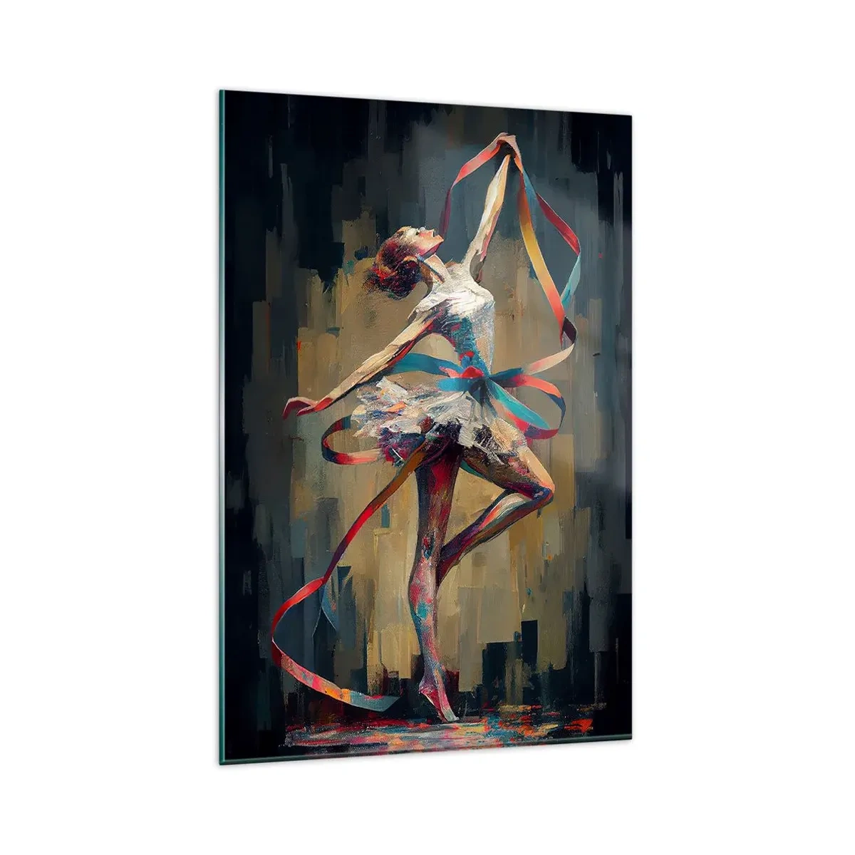 Obraz na skle - Tanec se stuhou - 80x120 cm