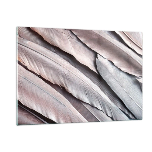 Obraz na skle - V růžové a stříbrné - 120x80 cm