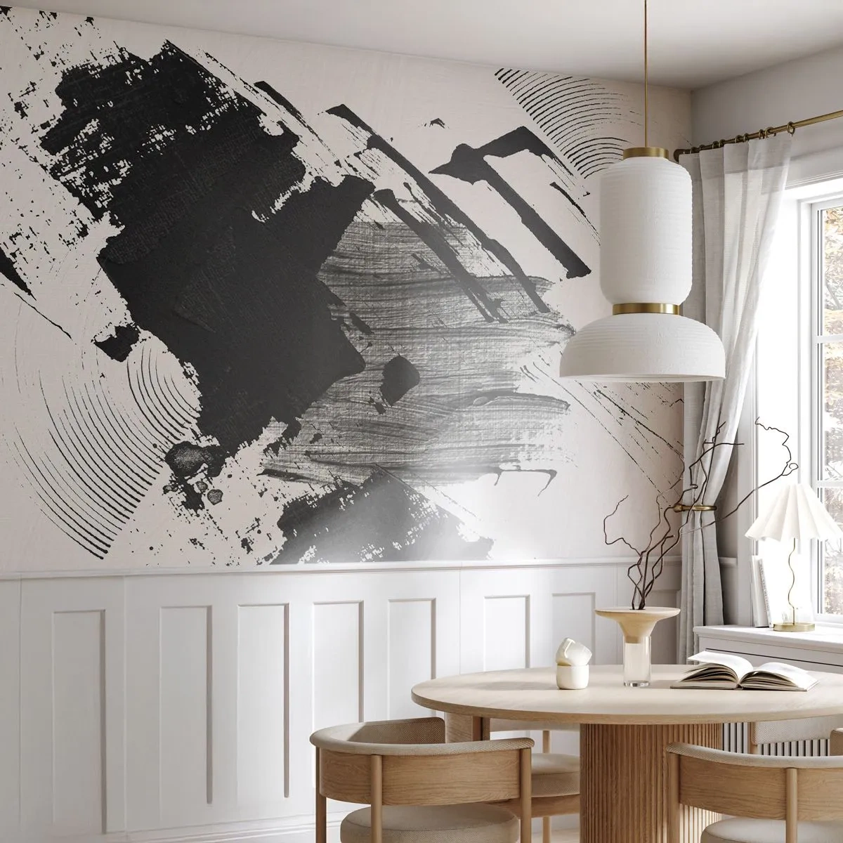 Fototapeta Standard Eco - Abstrakce – exprese černé - Kus, Moderní, Černý a bílý - 150x105 cm
