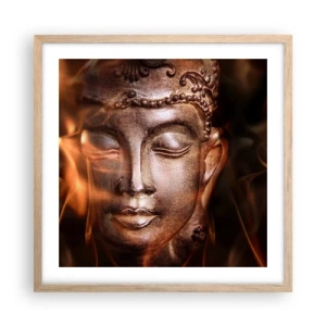 Plakát v rámu světlý dub - Existuje pouze zde a nyní - 50x50 cm