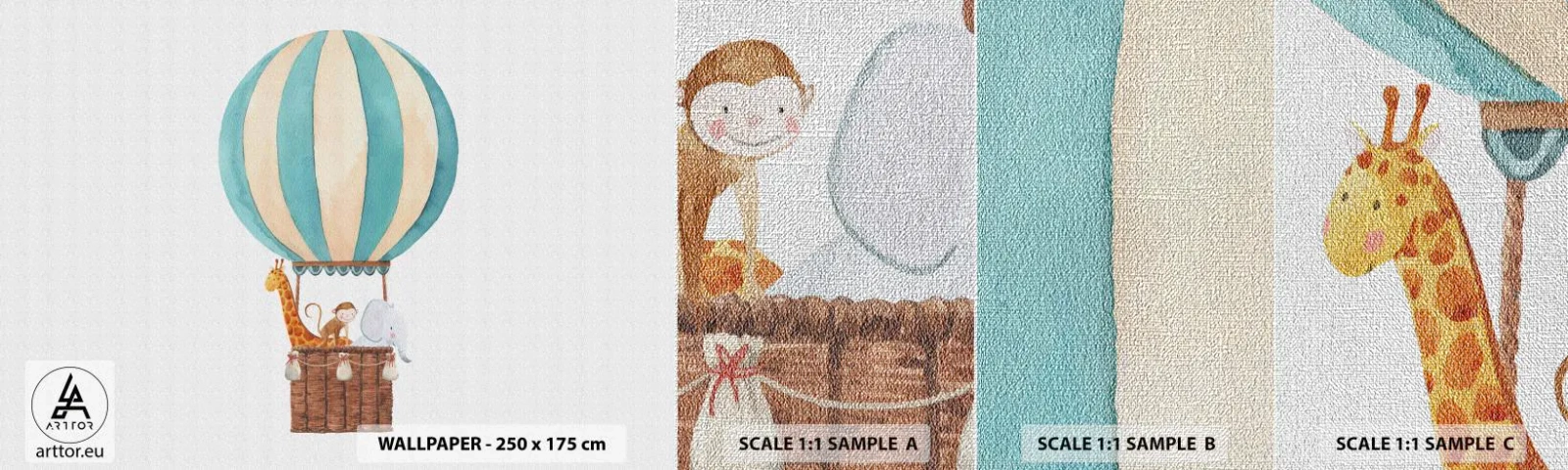 Vzor Fototapety Premium Canvas - Fantastický výlet - Balón, Pro děti, Vinobraní - 100x30 cm