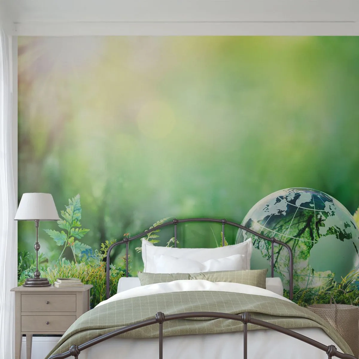 Fototapeta Premium Sand - Zelená planeta - Abstrakce, Kapradina, Příroda - 100x70 cm