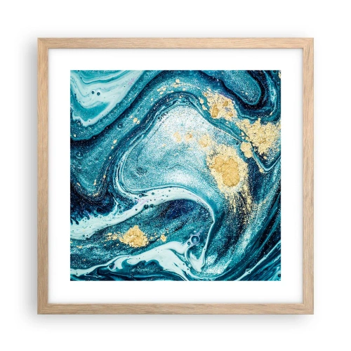Plakát v rámu světlý dub - Modrý vír - 40x40 cm