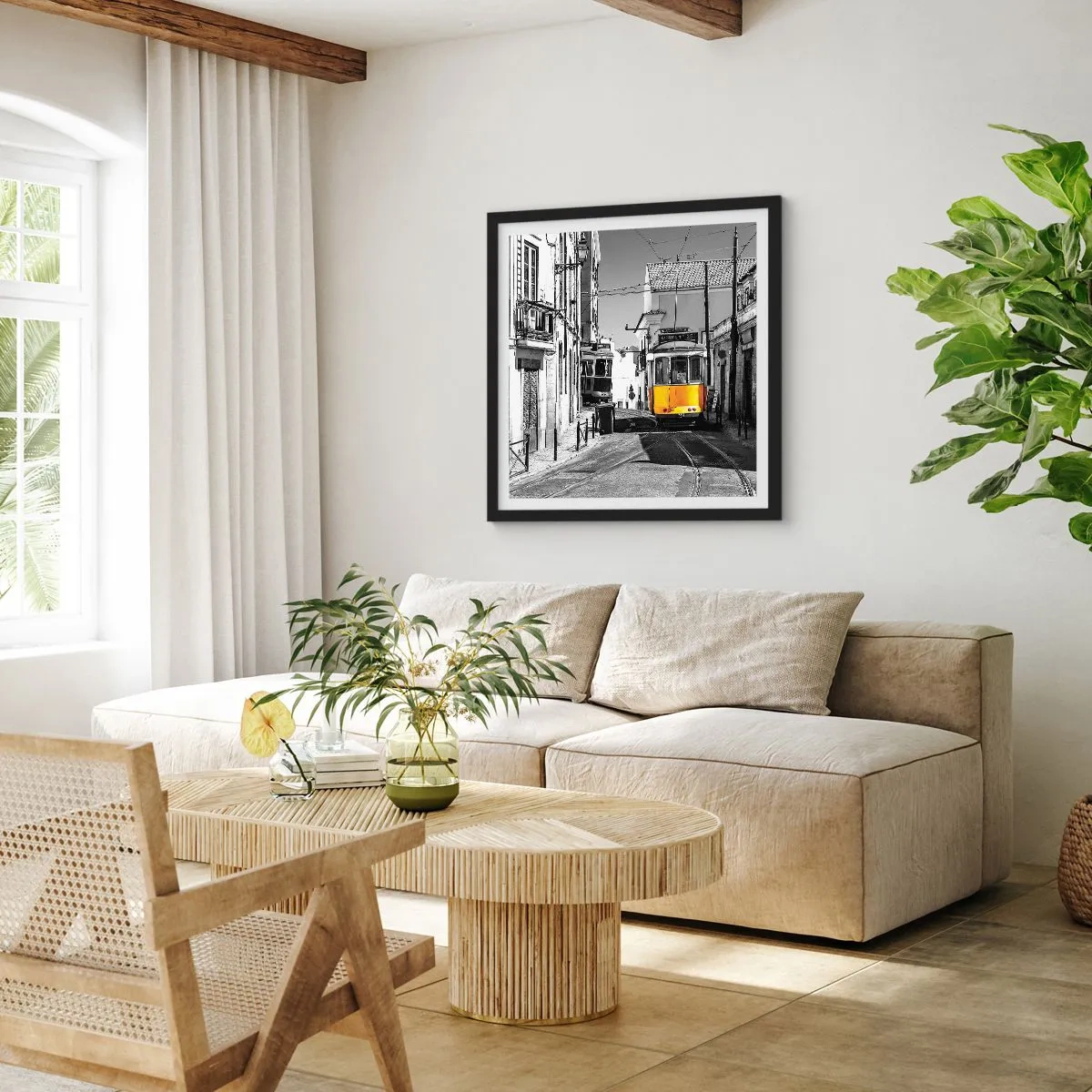 Plakát v černém rámu - Duch Lisabonu - 60x60 cm