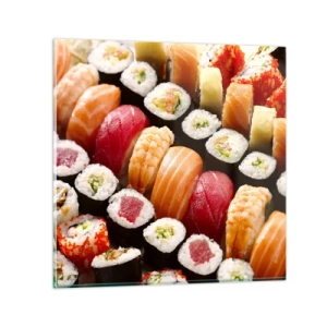 Obraz na skle - Barvy a chutě Asie - 50x50 cm